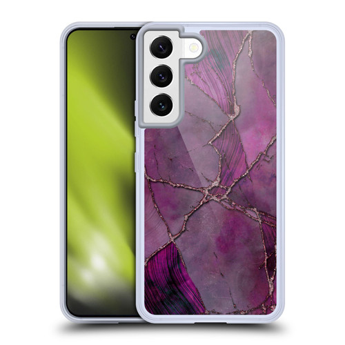 LebensArt Mineral Marble Violet Soft Gel Case for Samsung Galaxy S22 5G & MagSafe
