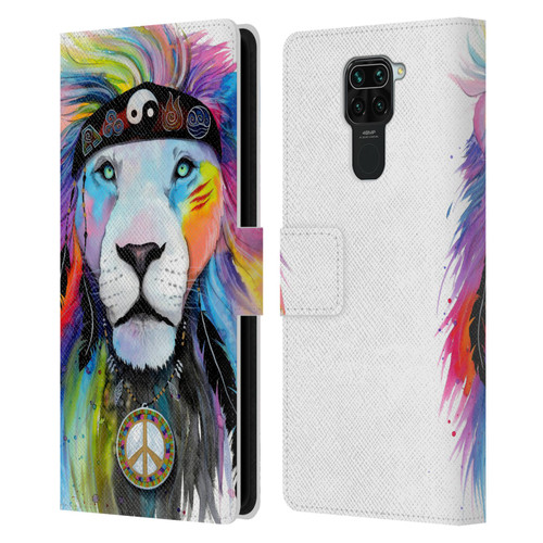 Pixie Cold Cats Hippy Lion Leather Book Wallet Case Cover For Xiaomi Redmi Note 9 / Redmi 10X 4G