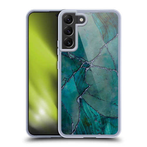 LebensArt Mineral Marble Teal Soft Gel Case for Samsung Galaxy S22+ 5G & MagSafe