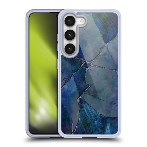 LebensArt Mineral Marble Indigo Soft Gel Case for Samsung Galaxy S23 5G & MagSafe