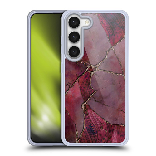 LebensArt Mineral Marble Red Soft Gel Case for Samsung Galaxy S23 5G & MagSafe