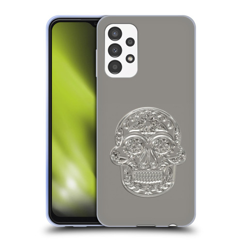 LebensArt Pastels Silver Skull Soft Gel Case for Samsung Galaxy A13 (2022)