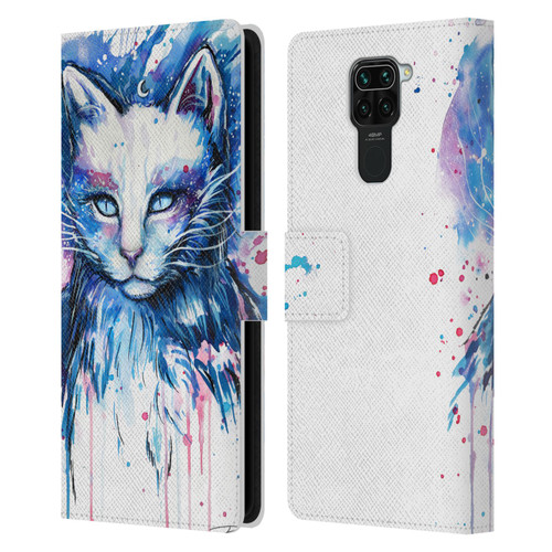 Pixie Cold Cats Space Leather Book Wallet Case Cover For Xiaomi Redmi Note 9 / Redmi 10X 4G