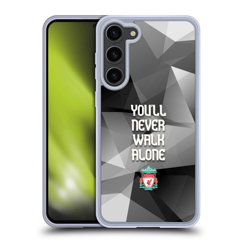 Liverpool Football Club Crest You'Ll Never Walk Alone Grey Geo Plain Soft Gel Case for Samsung Galaxy S23+ 5G & MagSafe