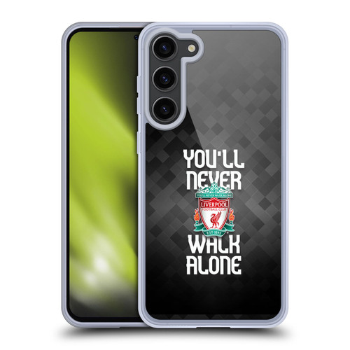 Liverpool Football Club Crest You'Ll Never Walk Alone Grey Pixel Plain Soft Gel Case for Samsung Galaxy S23+ 5G & MagSafe