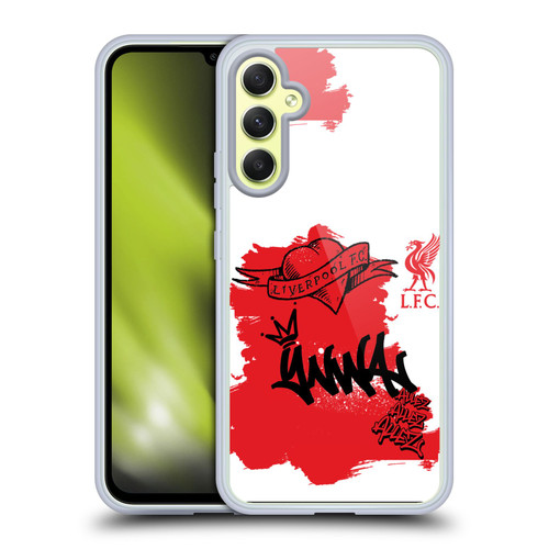 Liverpool Football Club Graffiti Art Full Tag Red Soft Gel Case for Samsung Galaxy A34 5G