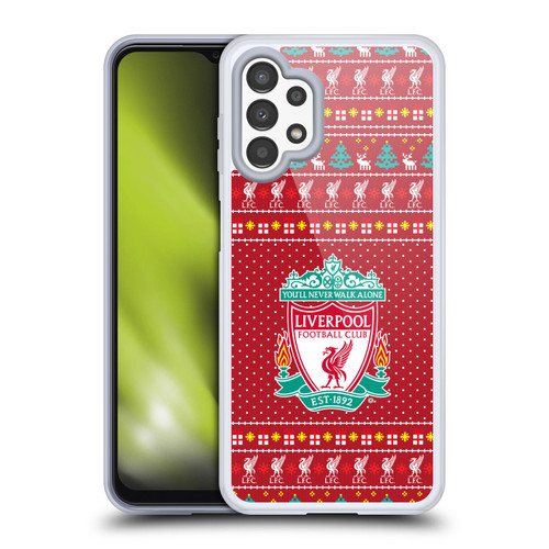 Liverpool Football Club Festive Christmas Festive Pattern Soft Gel Case for Samsung Galaxy A13 (2022)