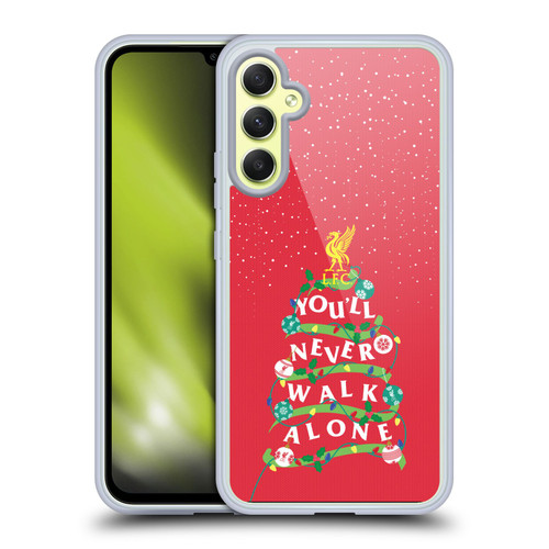 Liverpool Football Club Festive Christmas You'll Never Walk Alone Soft Gel Case for Samsung Galaxy A34 5G