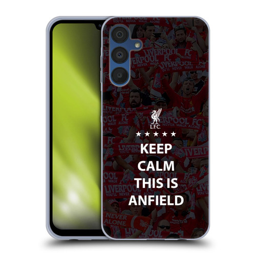 Liverpool Football Club This Is Anfield Keep Calm Black Soft Gel Case for Samsung Galaxy A15 & MagSafe
