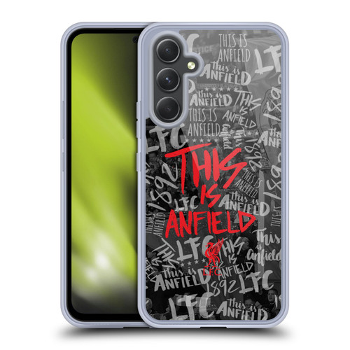 Liverpool Football Club This Is Anfield Black 5 Soft Gel Case for Samsung Galaxy A54 5G