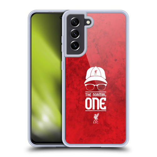 Liverpool Football Club Klopp Icons Normal Red Grunge Soft Gel Case for Samsung Galaxy S21 FE 5G & MagSafe