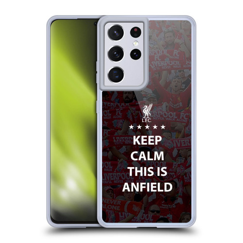Liverpool Football Club This Is Anfield Keep Calm Black Soft Gel Case for Samsung Galaxy S21 Ultra 5G & MagSafe