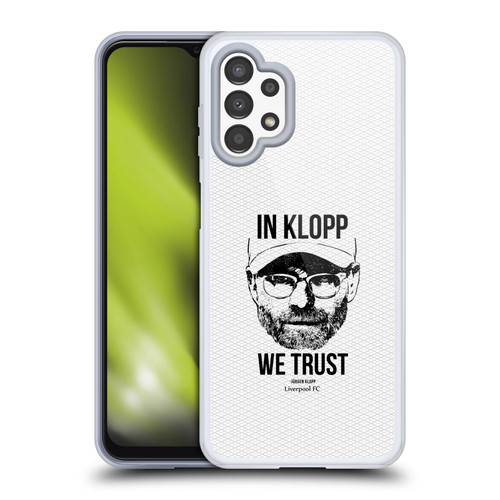 Liverpool Football Club Jurgen Klopp Illustrations Full Face White Soft Gel Case for Samsung Galaxy A13 (2022)