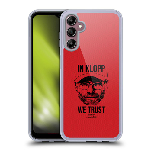 Liverpool Football Club Jurgen Klopp Illustrations Full Face Red Soft Gel Case for Samsung Galaxy A14 5G