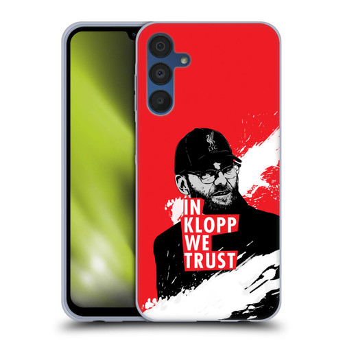 Liverpool Football Club Jurgen Klopp Illustrations Stare Red Soft Gel Case for Samsung Galaxy A15 & MagSafe
