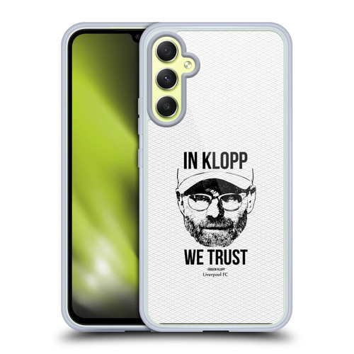 Liverpool Football Club Jurgen Klopp Illustrations Full Face White Soft Gel Case for Samsung Galaxy A34 5G