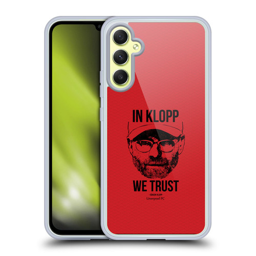 Liverpool Football Club Jurgen Klopp Illustrations Full Face Red Soft Gel Case for Samsung Galaxy A34 5G