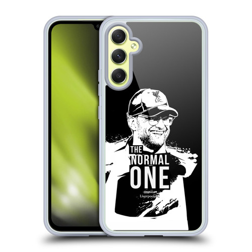 Liverpool Football Club Jurgen Klopp Illustrations Smile Black Soft Gel Case for Samsung Galaxy A34 5G