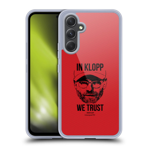 Liverpool Football Club Jurgen Klopp Illustrations Full Face Red Soft Gel Case for Samsung Galaxy A54 5G