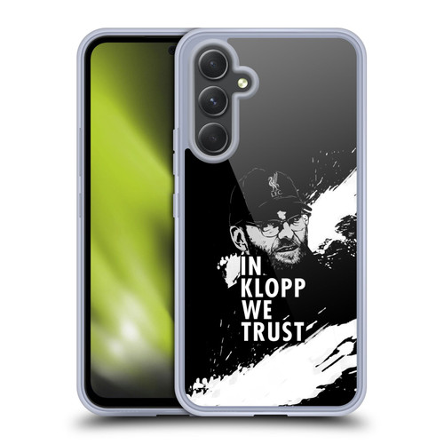 Liverpool Football Club Jurgen Klopp Illustrations Stare Black Soft Gel Case for Samsung Galaxy A54 5G