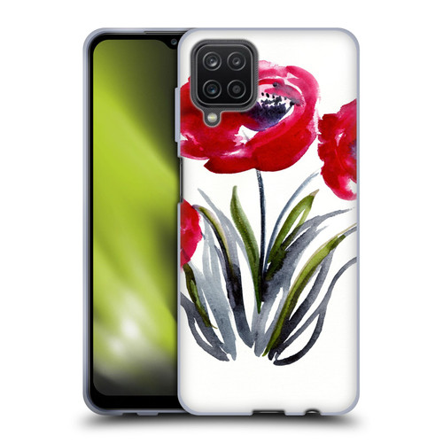 Mai Autumn Floral Blooms Red Flowers Soft Gel Case for Samsung Galaxy A12 (2020)