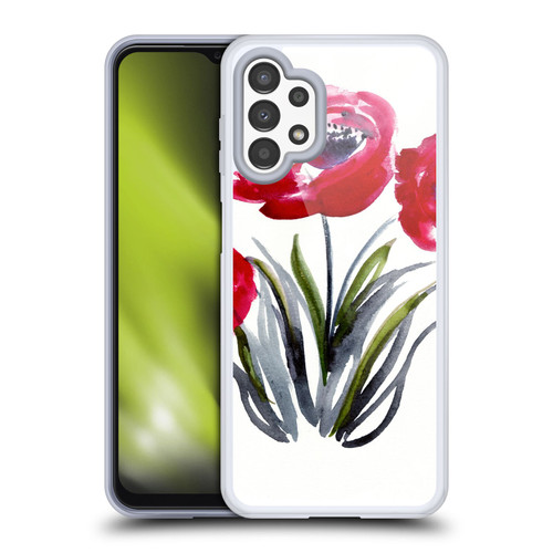 Mai Autumn Floral Blooms Red Flowers Soft Gel Case for Samsung Galaxy A13 (2022)