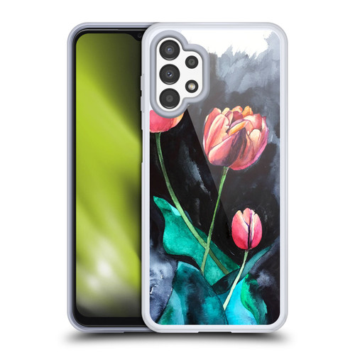 Mai Autumn Floral Blooms Tulips On Dark Soft Gel Case for Samsung Galaxy A13 (2022)