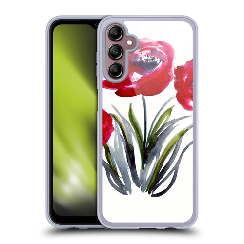 Mai Autumn Floral Blooms Red Flowers Soft Gel Case for Samsung Galaxy A14 5G