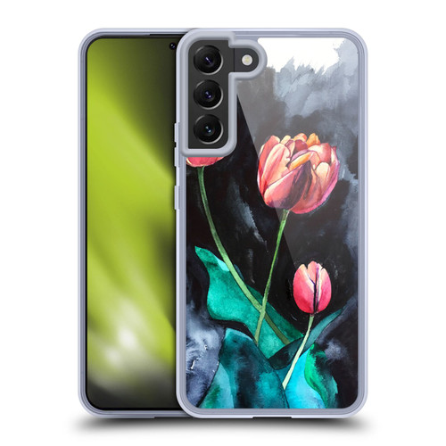 Mai Autumn Floral Blooms Tulips On Dark Soft Gel Case for Samsung Galaxy S22+ 5G & MagSafe