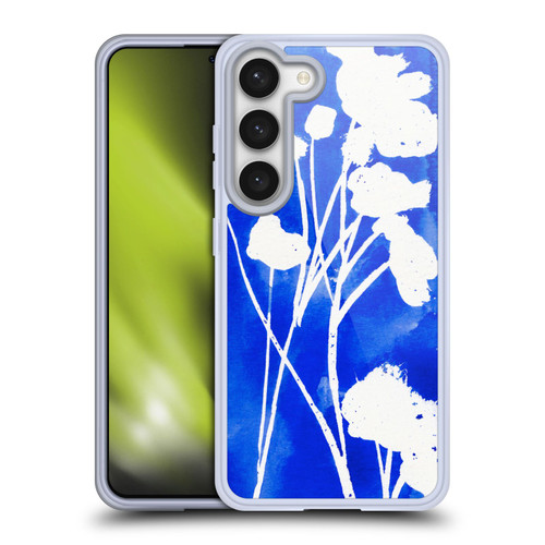 Mai Autumn Floral Blooms Cyanotype Watercolour Soft Gel Case for Samsung Galaxy S23 5G & MagSafe