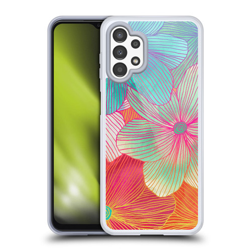 Micklyn Le Feuvre Florals 2 Tropical Flowers In Pink Orange Soft Gel Case for Samsung Galaxy A13 (2022)