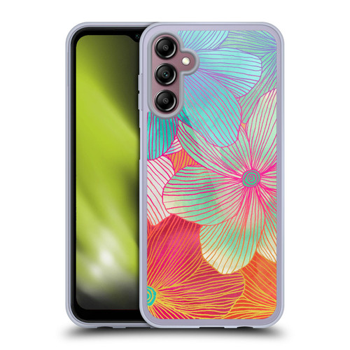 Micklyn Le Feuvre Florals 2 Tropical Flowers In Pink Orange Soft Gel Case for Samsung Galaxy A14 5G
