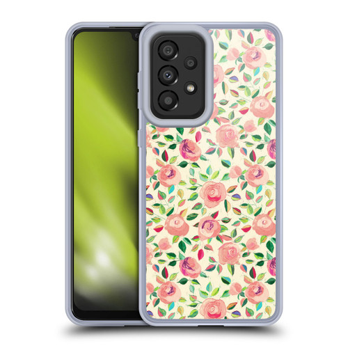 Micklyn Le Feuvre Florals 2 Pastel Roses In Blush Pink And Cream Soft Gel Case for Samsung Galaxy A33 5G (2022)