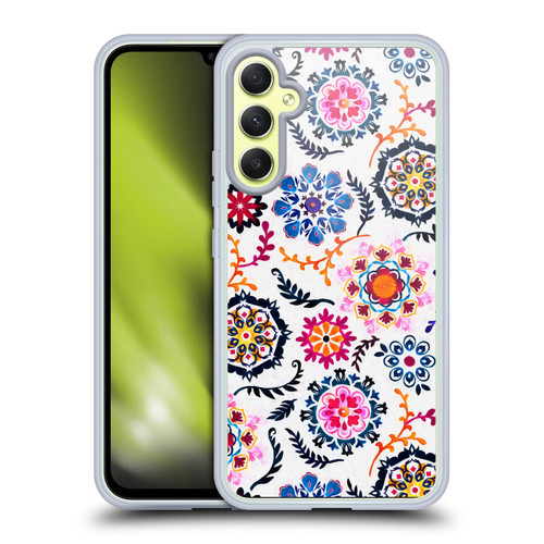Micklyn Le Feuvre Florals 2 Happy Colour Suzani Inspired Pattern Soft Gel Case for Samsung Galaxy A34 5G