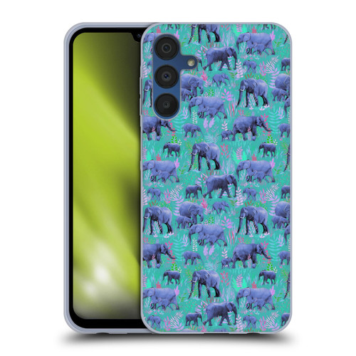 Micklyn Le Feuvre Animals Sweet Elephants Soft Gel Case for Samsung Galaxy A15 & MagSafe