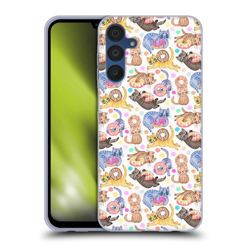 Micklyn Le Feuvre Animals Sprinkles On Donuts and Whiskers On Kittens Soft Gel Case for Samsung Galaxy A15 & MagSafe