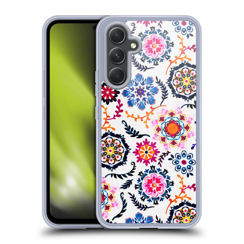 Micklyn Le Feuvre Florals 2 Happy Colour Suzani Inspired Pattern Soft Gel Case for Samsung Galaxy A54 5G