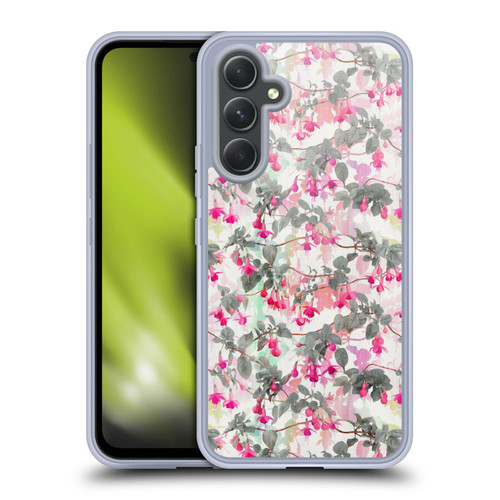 Micklyn Le Feuvre Florals 2 Rainbow Fuchsia Floral Pattern Soft Gel Case for Samsung Galaxy A54 5G