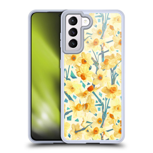 Micklyn Le Feuvre Florals 2 Yellow Jonquils Soft Gel Case for Samsung Galaxy S21 5G & MagSafe