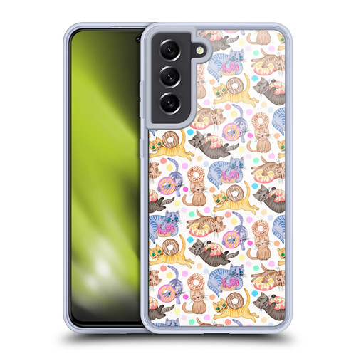 Micklyn Le Feuvre Animals Sprinkles On Donuts and Whiskers On Kittens Soft Gel Case for Samsung Galaxy S21 FE 5G & MagSafe