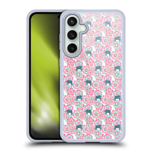 Micklyn Le Feuvre Animals Tiny Elephants In Fields Of Flowers Soft Gel Case for Samsung Galaxy S23 FE 5G & MagSafe
