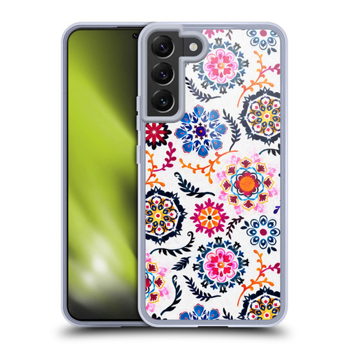 Micklyn Le Feuvre Florals 2 Happy Colour Suzani Inspired Pattern Soft Gel Case for Samsung Galaxy S22+ 5G & MagSafe