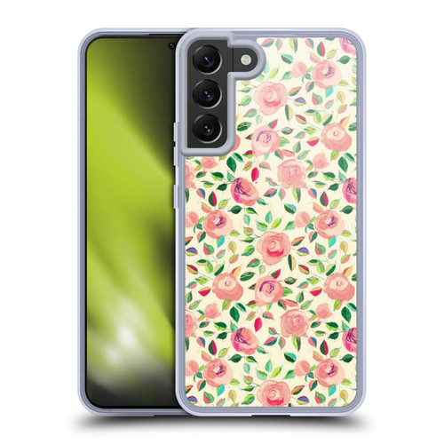 Micklyn Le Feuvre Florals 2 Pastel Roses In Blush Pink And Cream Soft Gel Case for Samsung Galaxy S22+ 5G & MagSafe