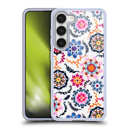 Micklyn Le Feuvre Florals 2 Happy Colour Suzani Inspired Pattern Soft Gel Case for Samsung Galaxy S23 5G & MagSafe