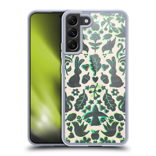 Micklyn Le Feuvre Animals Two Rabbits Folk Art Pattern Soft Gel Case for Samsung Galaxy S22+ 5G & MagSafe