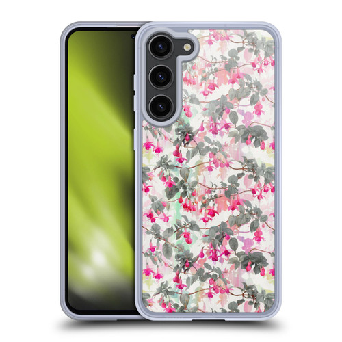 Micklyn Le Feuvre Florals 2 Rainbow Fuchsia Floral Pattern Soft Gel Case for Samsung Galaxy S23+ 5G & MagSafe