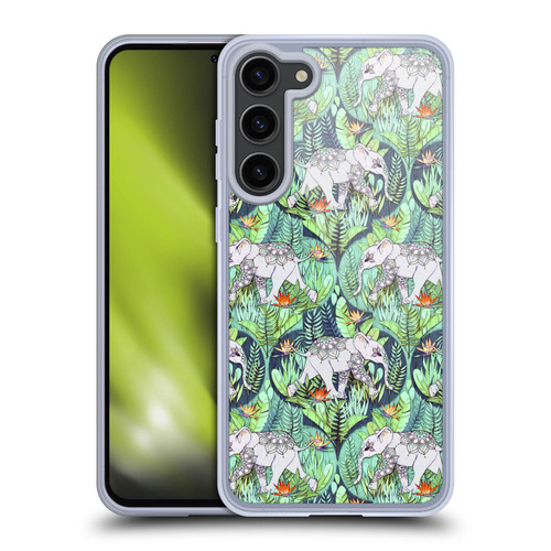 Micklyn Le Feuvre Animals Little Elephants On Jungle Adventure Soft Gel Case for Samsung Galaxy S23+ 5G & MagSafe
