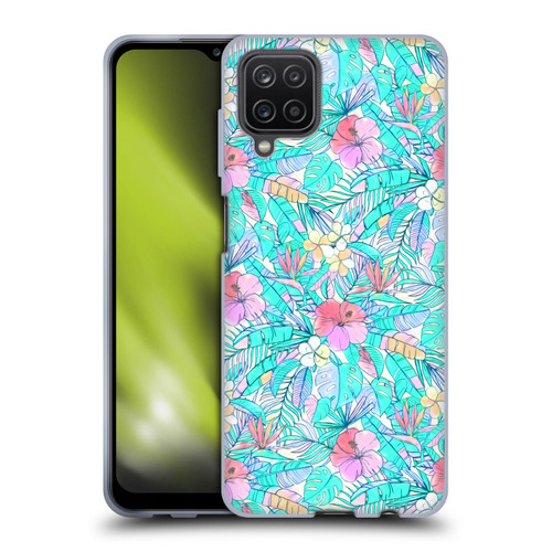 Micklyn Le Feuvre Florals Pretty Pastel Hawaiian Soft Gel Case for Samsung Galaxy A12 (2020)