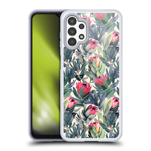 Micklyn Le Feuvre Florals Painted Protea Soft Gel Case for Samsung Galaxy A13 (2022)