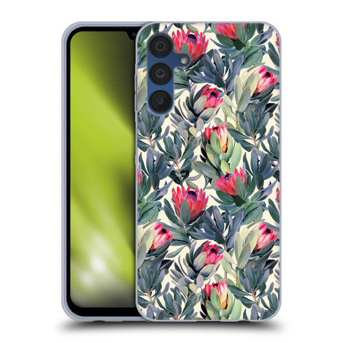 Micklyn Le Feuvre Florals Painted Protea Soft Gel Case for Samsung Galaxy A15 & MagSafe